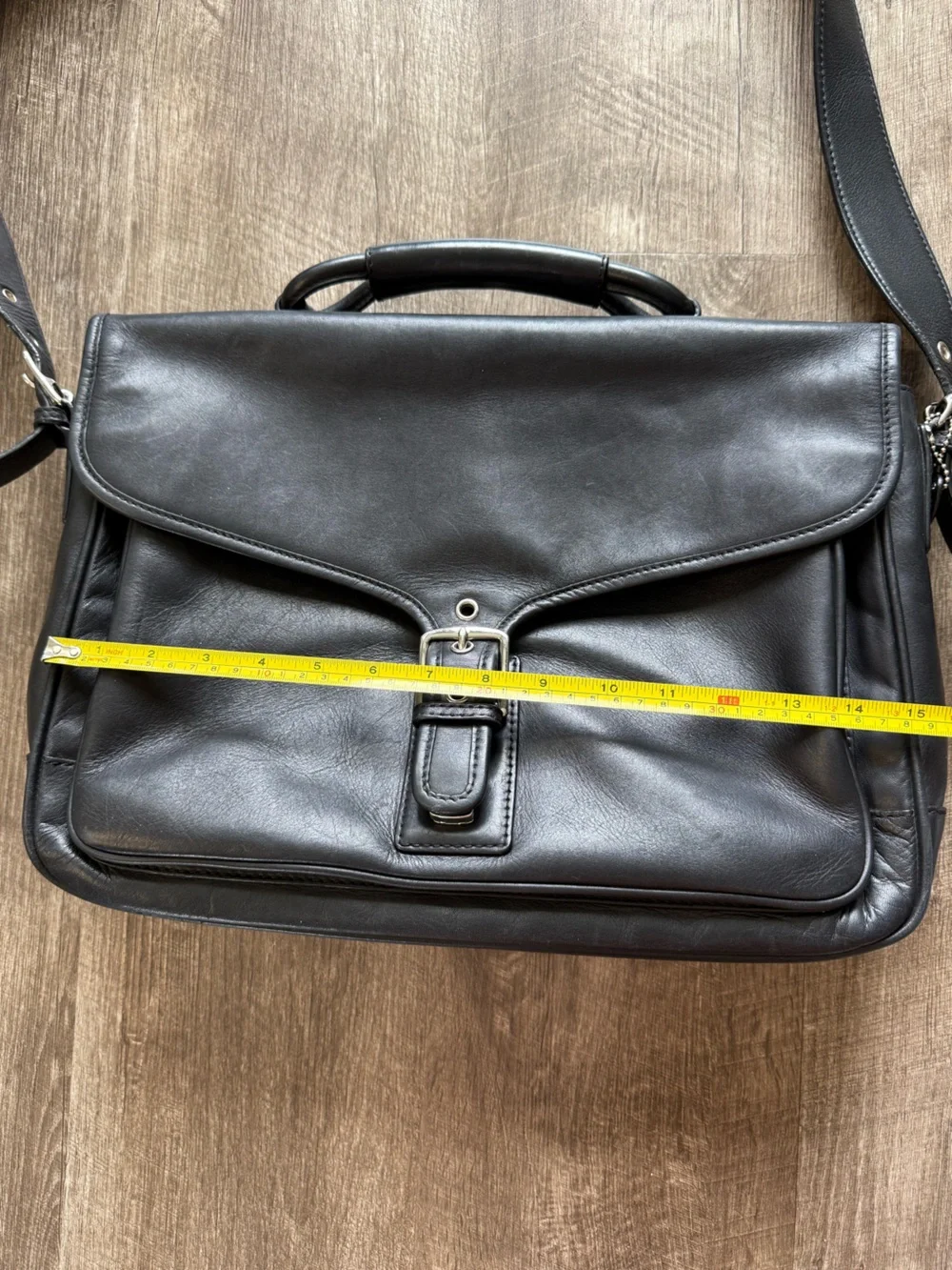 Vintage Coach Logan Black Leather Large Briefcase Portfolio Laptop Bag 5238